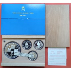 ESPAÑA CASA DE BORBON 3 monedas de 2000 PESETAS + 10000 PESETAS 1999 BORBONES Serie 3ª PLATA ESTUCHE FNMT