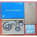 ESPAÑA CASA DE BORBON 3 monedas de 2000 PESETAS + 10000 PESETAS 1999 BORBONES Serie 3ª PLATA ESTUCHE FNMT 7,40 ONZAS