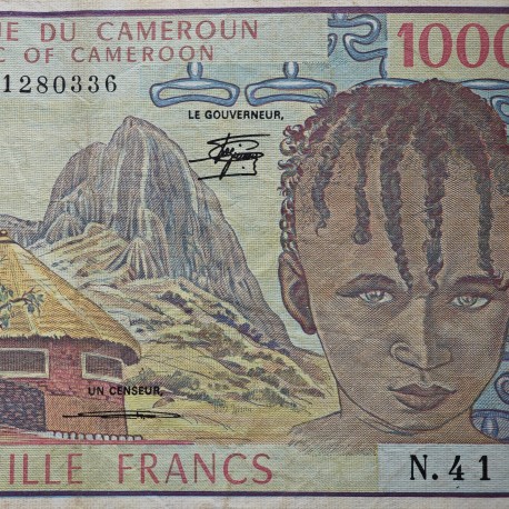 . @PVP NUEVO 350€@ CAMERÚN 1000 FRANCOS 1984 NIÑA y TOTEM Pick 21 BILLETE MBC- Cameroon Cameroun