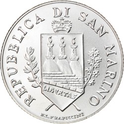 SAN MARINO 5 EUROS 2004 BARTOLOMEO BORGUESI MONEDA DE PLATA SC 18 grs Ley 925 0,53 ONZAS