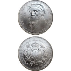 SAN MARINO 5 EUROS 2006 MELCHIORRE DELFICO MONEDA DE PLATA SC 18 grs Ley 925 0,53 ONZAS