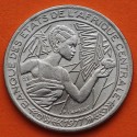 . GABÓN (Letra D) ESTADOS DEL AFRICA CENTRAL 500 FRANCOS 1977 ANTILOPE KM.12 MONEDA DE NICKEL EBC- Central African States