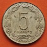 ESTADOS DEL AFRICA CENTRAL 5 FRANCOS 1977 ANTILOPES KM.7 MONEDA DE LATON SC- Banque des Etats de L'Afrique Centrale 5 FRANCS CFA