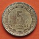 GUINEA ECUATORIAL 5 FRANCOS 1985 ANTÍLOPES KM.62 MONEDA DE NICKEL EBC @PÁTINA ROJIZA@ Equatorial Guinea