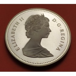 CANADA 1 DOLAR 1984 TORONTO e INDIOS EN CANOA KM.140 MONEDA DE PLATA PROOFLIKE $1 Dollar silver