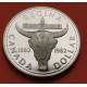 CANADA 1 DOLAR 1982 CABEZA DE BUFFALO ISABEL II KM.133 MONEDA DE PLATA PROOFLIKE silver 1 Dollar