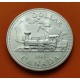 CANADA 1 DOLAR 1981 LOCOMOTORA DE VAPOR RAILROAD KM.130 MONEDA DE PLATA PROOFLIKE $1 Dollar silver coin