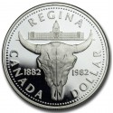 CANADA 1 DOLAR 1982 CABEZA DE BUFFALO ISABEL II KM.133 MONEDA DE PLATA PROOFLIKE silver 1 Dollar