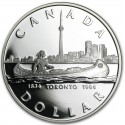 CANADA 1 DOLAR 1984 TORONTO e INDIOS EN CANOA KM.140 MONEDA DE PLATA PROOFLIKE $1 Dollar silver