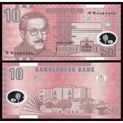 BANGLADESH 10 TAKA 2000 PALACIO Pick 35 BILLETE DE PLASTICO SC POLYMER UNC BANKNOTE