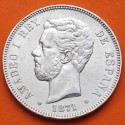 ESPAÑA 5 PESETAS 1871 * 18 71 SDM REY AMADEO I DE SABOYA y ESCUDO KM.666 MONEDA DE PLATA (DURO) Spain silver R/1