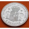 ESPAÑA 5 PESETAS 1871 * 18 71 SDM REY AMADEO I DE SABOYA y ESCUDO KM.666 MONEDA DE PLATA (DURO) Spain silver R/1