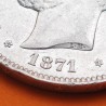ESPAÑA 5 PESETAS 1871 * 18 71 SDM REY AMADEO I DE SABOYA y ESCUDO KM.666 MONEDA DE PLATA (DURO) Spain silver R/1