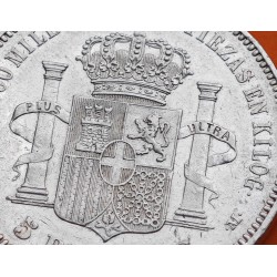 ESPAÑA 5 PESETAS 1871 * 18 71 SDM REY AMADEO I DE SABOYA y ESCUDO KM.666 MONEDA DE PLATA (DURO) Spain silver R/1