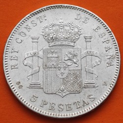 ESPAÑA 5 PESETAS 1897 * 18 97 SGV REY ALFONSO XIII KM.707 MONEDA DE PLATA (DURO) Spain R/4