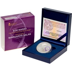 . 1 aaaacoin ESPAÑA 10 EUROS 2024 MARGARITA SALAS 8 de Marzo Día Internacional de la Mujer MONEDA PLATA ESTUCHE FNMT