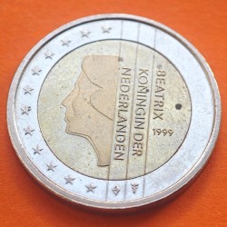 @ESCASA@ HOLANDA 2 EUROS 1999 REINA BEATRIZ MONEDA BIMETALICA SC + IMPERFECCIONES @NO CONMEMORATIVA@ The Netherlands 2€