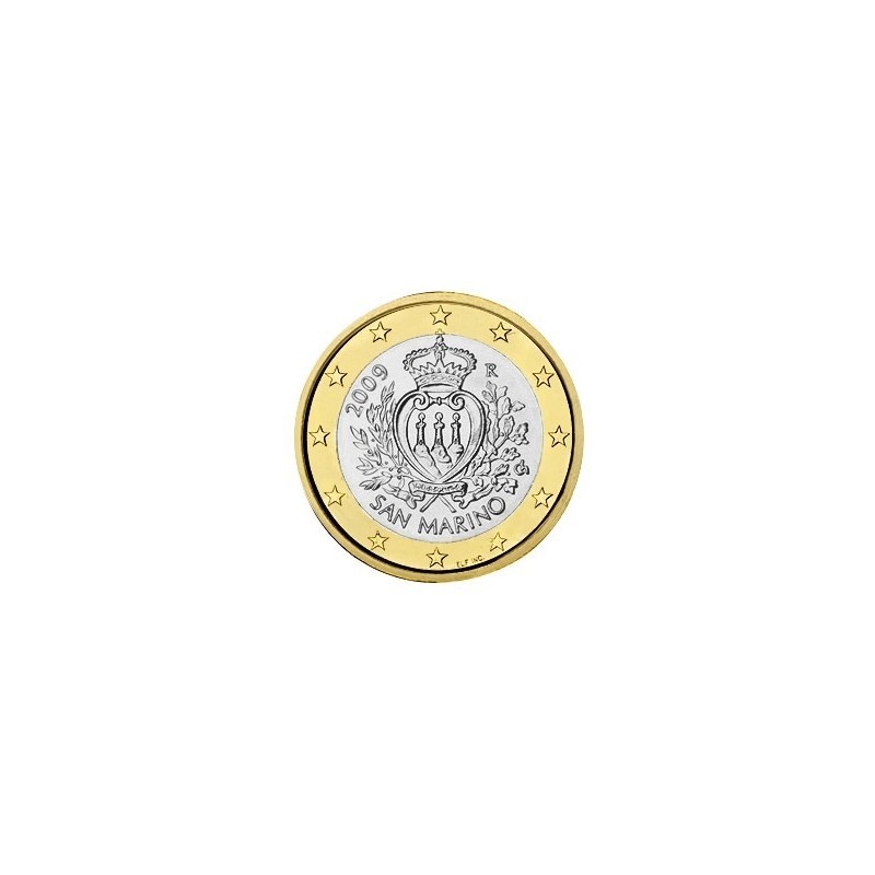 SAN MARINO 1 EURO 2009 ESCUDO NACIONAL MONEDA BIMETALICA 1º TIPO desde 2002 al 2016 SC 1€ coin