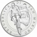 SAN MARINO 5 EUROS 2014 CICLISTA GINO BARTALLI MONEDA DE PLATA SC 18 grs Ley 925 @RARA@ 0,53 ONZAS