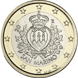 SAN MARINO 1 EURO 2009 ESCUDO NACIONAL MONEDA BIMETALICA 1º TIPO desde 2002 al 2016 SC 1€ coin
