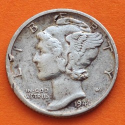 ESTADOS UNIDOS 10 CENTAVOS DIME 1942 P MERCURY KM.140 MONEDA DE PLATA MBC+ USA silver coin WWII