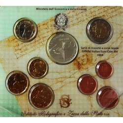 ITALIA CARTERA OFICIAL EUROS 2004 SC 1 Céntimo a 2 EUROS + 5 EUROS 2004 MONEDA DE PLATA 18 grs Ley 925 @RARA@ 0,53 ONZAS