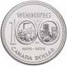 CANADA 1 DOLAR 1974 1874 CENTENARIO DE LA CIUDAD DE WINNIPEG KM.88A MONEDA DE PLATA PROOF $1 Dollar silver coin