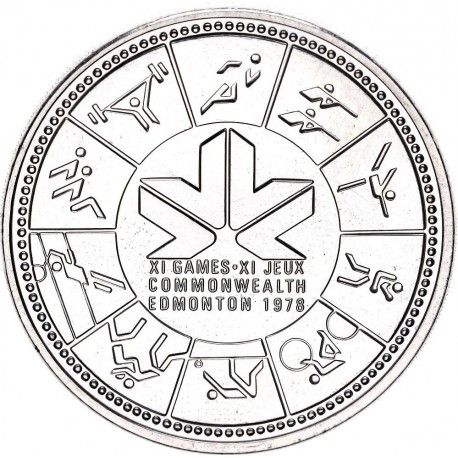 CANADA 1 DOLAR 1978 JUEGOS DE LA COMMONWEALTH EN EDMONTON KM.121 MONEDA DE PLATA SC $1 Dollar Silver