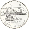 CANADA 1 DOLAR 1991 BARCO DE VAPOR FRONTENAC 175 ANIVER. KM.179 MONEDA DE PLATA PROOF Silver Dollar