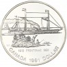 CANADA 1 DOLAR 1991 BARCO DE VAPOR FRONTENAC 175 ANIVER. KM.179 MONEDA DE PLATA PROOF Silver Dollar