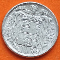 ESPAÑA 5 CENTIMOS 1945 JINETE IBERICO MONEDA DE ALUMINIO SC ESTADO ESPAÑOL Franco R/1