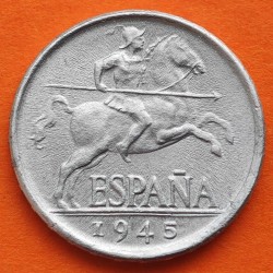 ESPAÑA 5 CENTIMOS 1945 JINETE IBERICO MONEDA DE ALUMINIO SC ESTADO ESPAÑOL Franco R/1