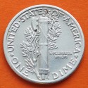 ESTADOS UNIDOS 10 CENTAVOS DIME 1937 P MERCURY KM.140 MONEDA DE PLATA MBC++ USA silver coin R/3