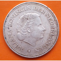 HOLANDA 10 GULDEN 1970 REINA JULIANA y GUILLERMINA KM.195 MONEDA DE PLATA MUY CIRCULADA The Netherlands 0,58 ONZAS R/2