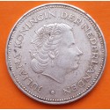 HOLANDA 10 GULDEN 1970 REINA JULIANA y GUILLERMINA KM.195 MONEDA DE PLATA MUY CIRCULADA The Netherlands 0,58 ONZAS R/2
