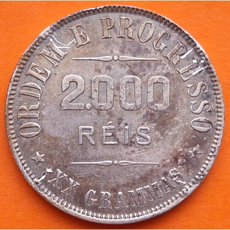 Republica Dos Estados Unidos do BRASIL 2000 REIS 1906 DAMA y VALOR KM.508 MONEDA DE PLATA MBC- Brazil silver