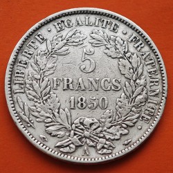 . @ESCASA@ FRANCIA 5 FRANCOS 1850 A Ceca de PARIS CERES KM.761.1 @LIMPIADA@ MONEDA DE PLATA MBC- France 5 Francs silver coin