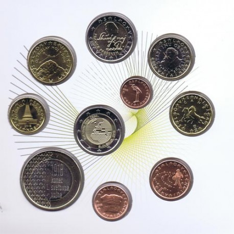ESLOVENIA CARTERA OFICIAL EUROS 2018 SC 1+2+5+10+20+50 Centimos + 1 EURO + 2 EUROS 2018 + 2€ ABEJAS + 3 EUROS 2018