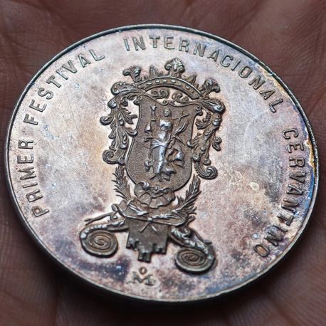 MEXICO MEDALLA DE PLATA 1972 GUANAJUATO PRIMER FESTIVAL INTERNACIONAL CERVANTINO 25 grs 38mm (BOTH)