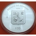 MEXICO 10 PESOS 2004 SONORA Serie ESTADOS MONEDA DE PLATA KM.685 PROOF 1 ONZA OZ (BOTH)