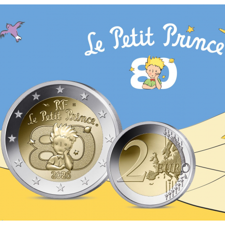 . @17/FEBRERO Envío@ FRANCIA 2 EUROS 2026 EL PRINCIPITO Coincard al azar 1ª MONEDA CONMEMORATIVA SC France LE PETIT PRINCE
