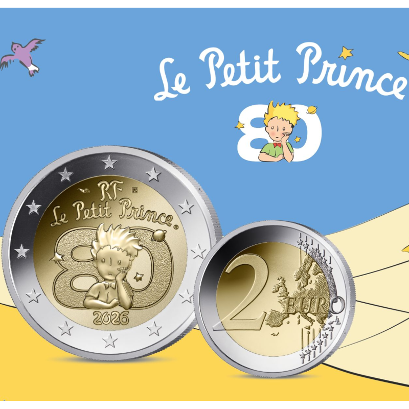 . @ENVÍO HOY@ FRANCIA 2 EUROS 2026 EL PRINCIPITO Coincard al azar 1ª MONEDA CONMEMORATIVA SC France LE PETIT PRINCE