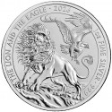 . @ENVIO HOY@ INGLATERRA 2 LIBRAS 2026 THE LION AND THE EAGLE Rey CARLOS III MONEDA DE PLATA PURA Oz 1 ONZA