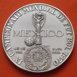 . @RARA@ MEXICO MEDALLA DE PLATA 1970 MUNDIAL DE FUTBOL LAZO DE AMISTAD ENTRE NACIONES 46,13 grs