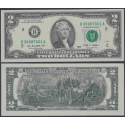 "EL BILLETE DE LA SUERTE" x ESTADOS UNIDOS 2 DOLARES 2009 Letra B NEW YORK - THOMAS JEFFERSON Pick 516 BILLETE SC USA