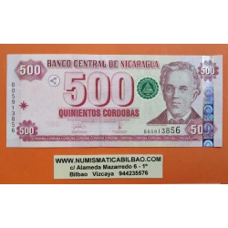 . @ÚLTIMO BILLETE EMITIDO - RARO@ NICARAGUA 500 CORDOBAS 2006 JOSÉ DOLORES ESTRADA Pick 200 BILLETE SC UNC BANKNOTE (BOTH)