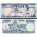. @RARO@ FIJI 20 DOLARES 1992 CABAÑA NATIVA y REINA ISABEL II Pick 95.A BILLETE SC Fidji UNC BANKNOTE