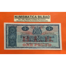 ESCOCIA 1 LIBRA 1966 THE BRITISH LINEN BANK - BRITANNIA Pick 166.C BILLETE SC Scotland Pound UNC BANKNOTE