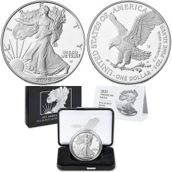 . @MUY RARA - AGOTADA@ ESTADOS UNIDOS 1 DOLAR 2025 EAGLE Letra W MONEDA DE PLATA PROOF US MINT SET Onza