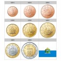 . @DISEÑO Tipo 1@ SAN MARINO MONEDAS EURO @FECHAS MEZCLADAS - PROCEDEN DE CARTERA@ 1+2+5+10+20+50 Céntimos + 1€ + 2 EUROS
